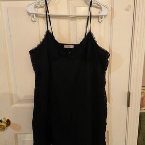 Black Lace Trim Cami slip or nighty